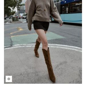 Zara split leather boots